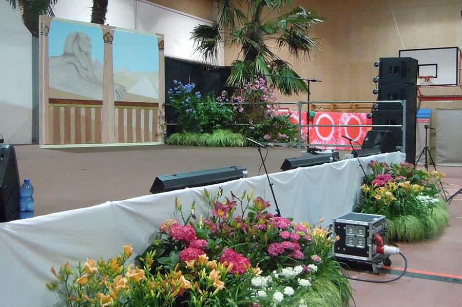 fiori e piante per allestimento palco